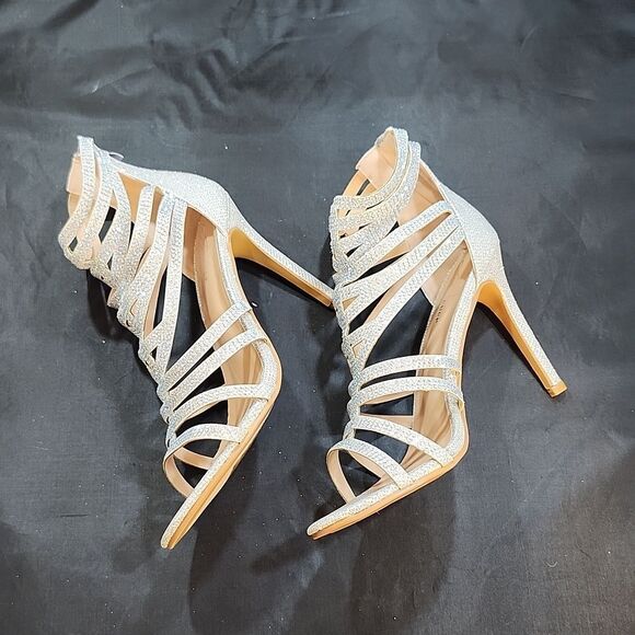 BRAND NEW FOREVER LILLI HIGH HEEL SHIMMER GLITTER WOMEN'S SANDAL - Picture 13 of 15